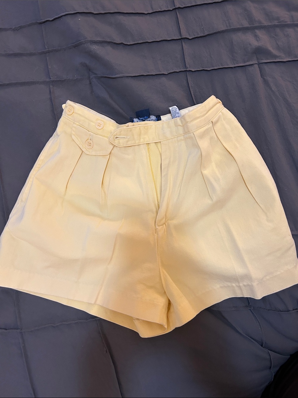 Ralph Lauren Pastel Yellow High-Waist Pleated Shorts